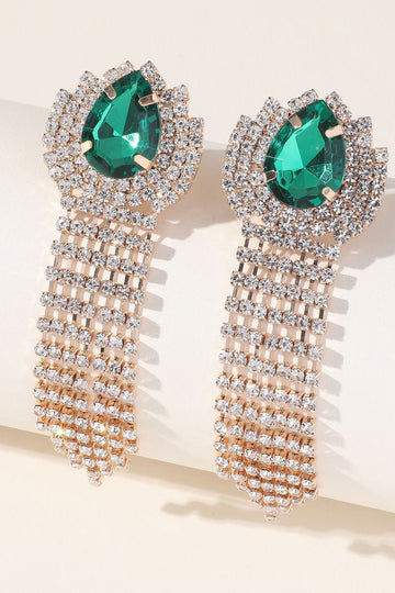 Sparkly Rhinestones Water Drop Kvast Øreringe